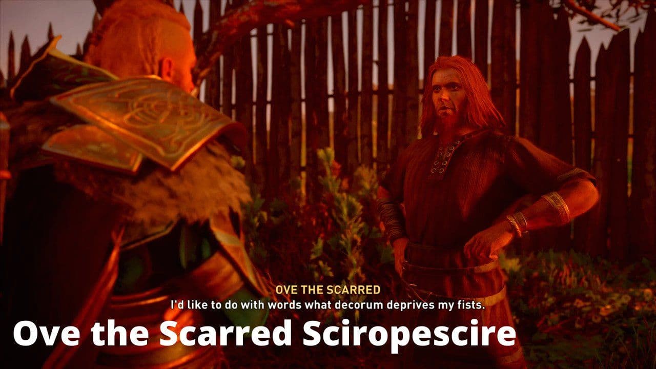 Ove the Scarred Sciropescire (Quatford)  – Flyting Location and Answers Assassin's creed Valhalla