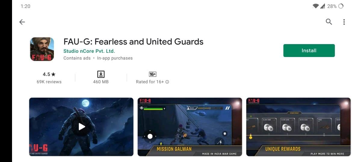 FAU-G mobile game is available for download