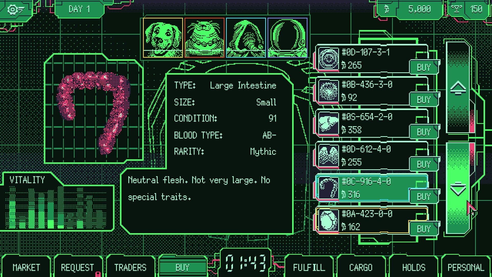 Space Warlord Organ Trading Simulator