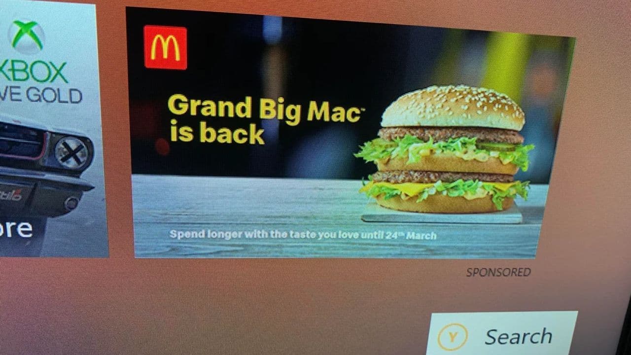 Xbox Fans Criticize McDonald's Ads on Dashboard