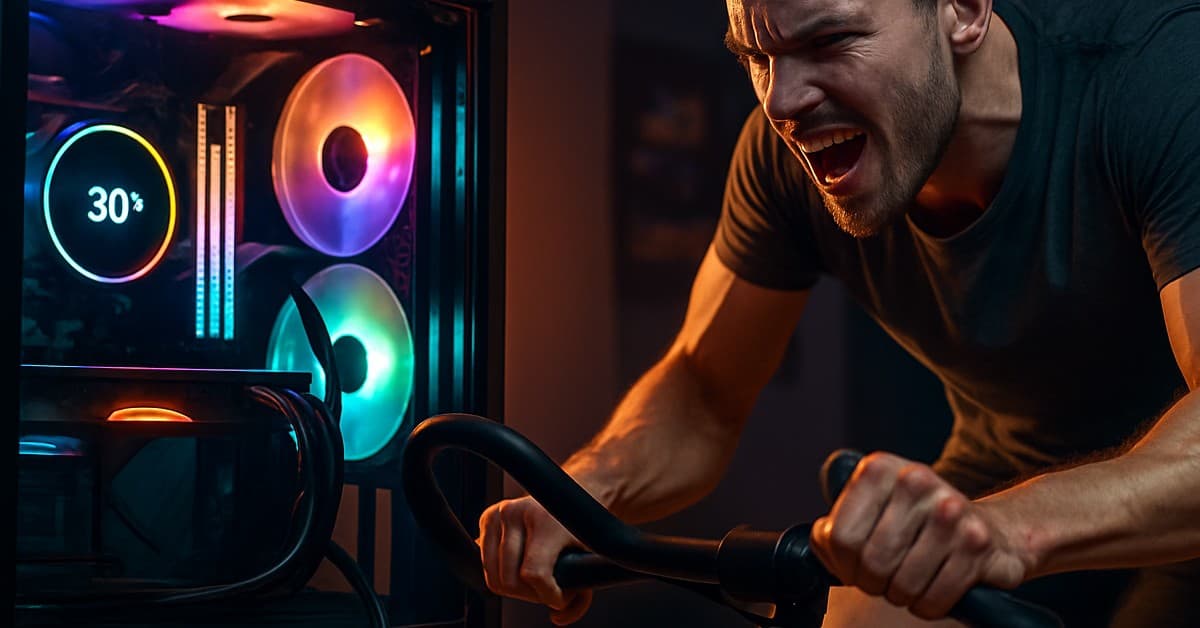 Human-Powered CPU Cooling: A Gamer Connects His PC to a Bike