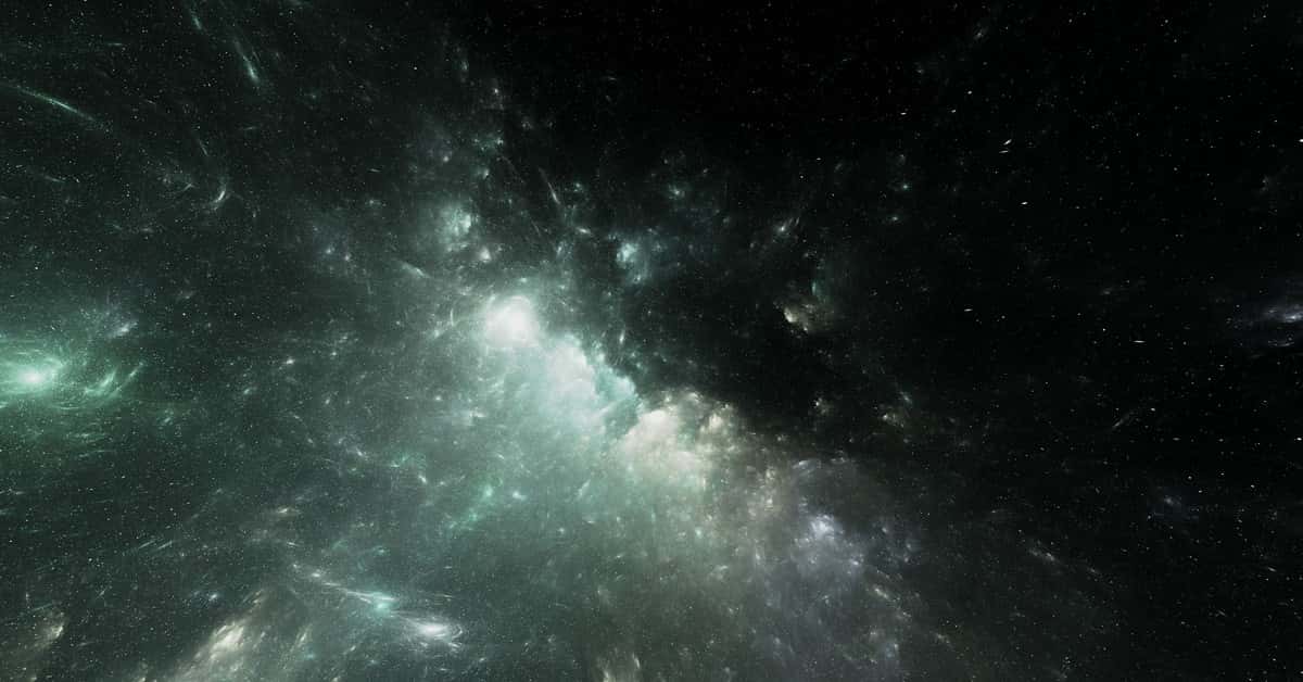 Ethereal image of a colorful nebula set against the vast starry cosmos.