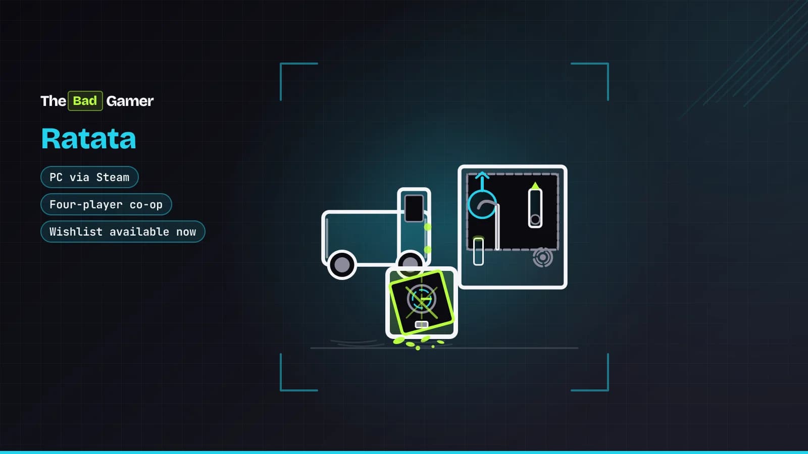 A getaway truck beside a garage with heist gear and a cracked safe, representing Ratata's co-op physics heist gameplay
