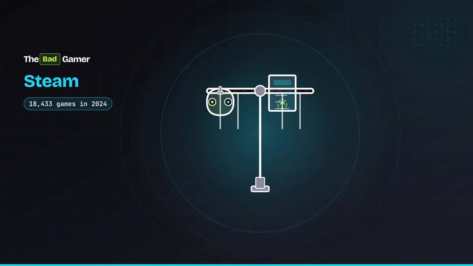 Balance scale with game controller and AI document representing Steam AI disclosure debate