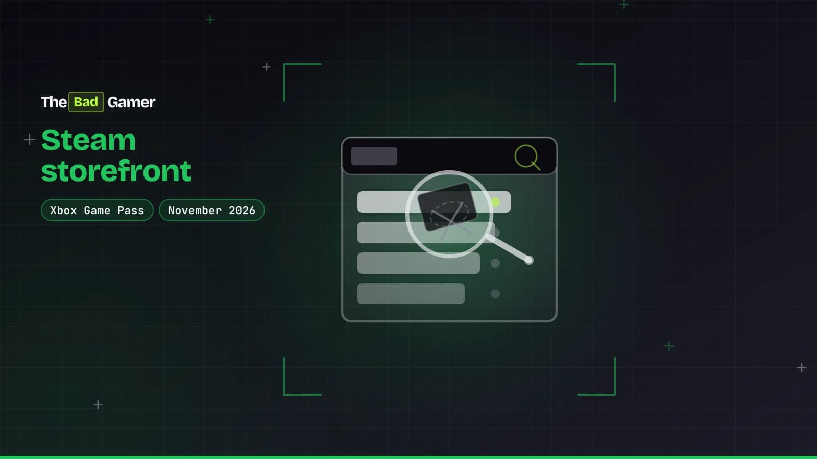 Magnifying glass over a storefront language menu, illustrating the mistaken source for Xbox Game Pass November 2026 lineup…