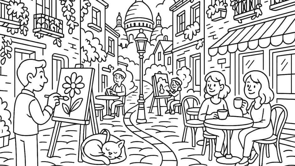 100 Cats Lost in France Find & Color screenshot 2