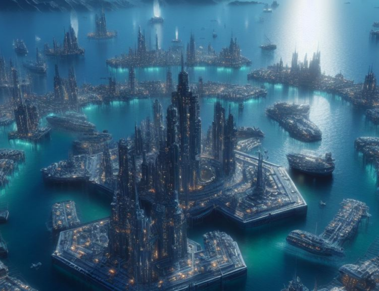 Starfield Gamer Crafts Magnificent City Over Waters of Archimedes II